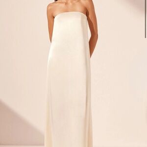 La Lune Column Strapless Dress - Cream